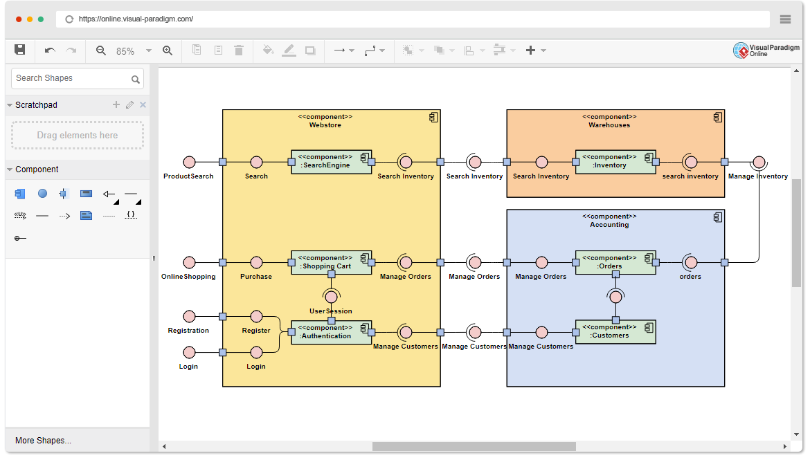 Как создать диаграмму компонентов в visio